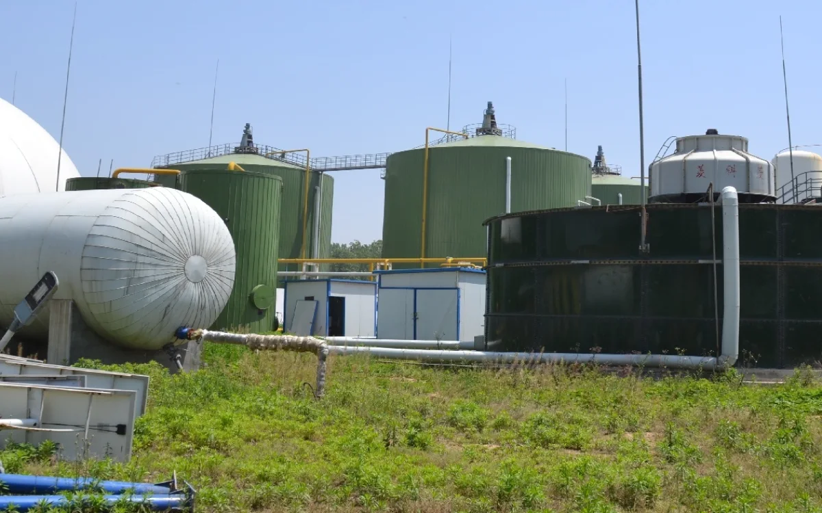 cassava processing wastewater treatment project with membrane gas holder and industrial biogas recovery equipment